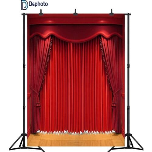 DePhoto backdrop for photographic studio red velvet style curtain stage Opera Theatre opening the scene background photocall