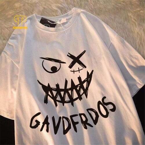 TAVARES Men Short Sleeve High street hip hop T-Shirts Summer Casual Tees Slub cotton Tops Oversized Streetwear Harajuku T-Shirt