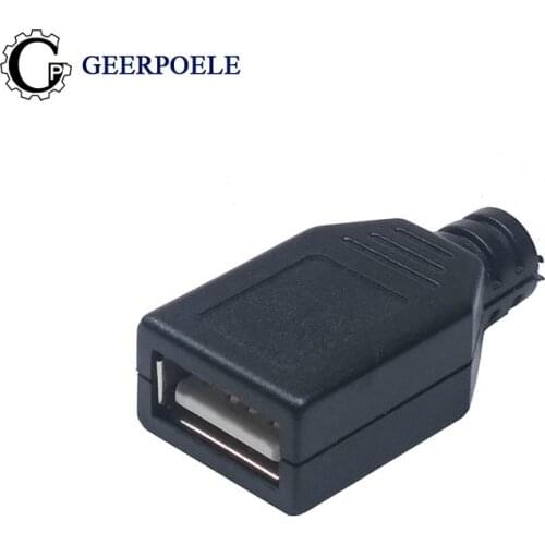 10 pcs Female Buckle Connector A type Plug wire type Welded wire USB Master Plastic Shell Jack Tail Sockect Terminals