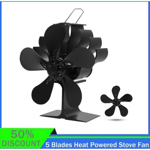 HOT SALE Upgrade Fireplace 5 Blade Heat Powered Stove Fan Log Wood Burner Eco Friendly Quiet Fan Home Heat Distribution