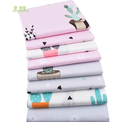 Chainho Cartoon Print Twill Cotton Fabric For DIY Quilting Sewing/Tissue Of Baby&Children/Sheet,Pillow,Cushion,Curtain Material