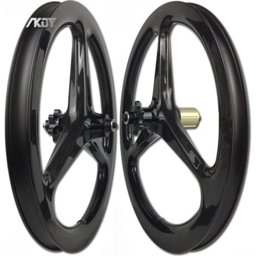 16 inch 349 DB Tri-spoke Carbon Wheelset 16" 349 BSD Three Spoke Wheels 100mm/135mm 9/10/11S Disc Brake 16 inch 3 Spoke Wheels
