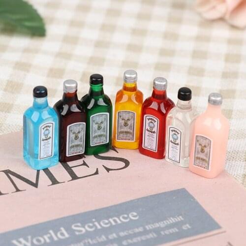 1set 30*10*10mm 1/12 Dollhouse Miniature Wine Bottles Set Model Kitchen Accessories Toys
