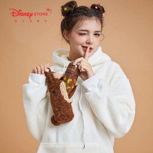 Disney fashion cartoon cute water bottle Qiqididi Messenger bag portable thermos water cup set cup