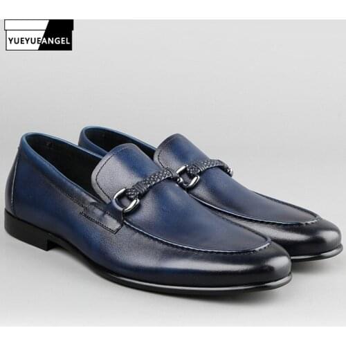 Mens England Style Business Casual Dress Shoes 100% Genuine Leather Cowhide Loafers Brand Breathable Driving Shoes Footwear