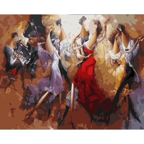 Painting By Numbers Music feast Drawing On Canvas HandPainted Gift Picture By Number character Kits Home Decor