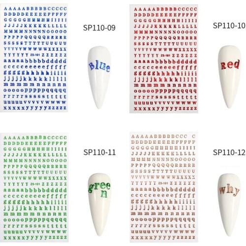 Letter Nail Sticker DIY Aurora Laser English Letter 3D Three-dimensional Adhesive Nail Sticker