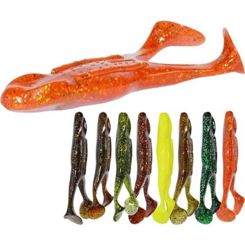 New 2Pcs Swimbaits Soft Bait Head Fly Fishing 105mm 14g Frog Fishing Lure Soft Silicone Bait Plastic Flounder Lure Pasca Peche