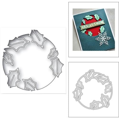 2020 New Round Frame Background and Leaf Embossing Metal Cutting Dies For DIY Scrapbooking Greeting Card Paper Making No Stamps