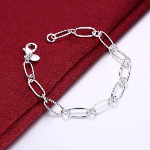 New popular 925 sterling silver Bracelets circle chain for woman lady men classic Wedding party Christmas Gift fashion Jewelry