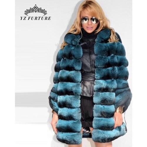 Autumn Winter New Blue Real Rex Rabbit Fur Jacket Warm Soft Rex Rabbit Fur Overcoat Women Rex Rabbit Coat Real Natural Fur Coats