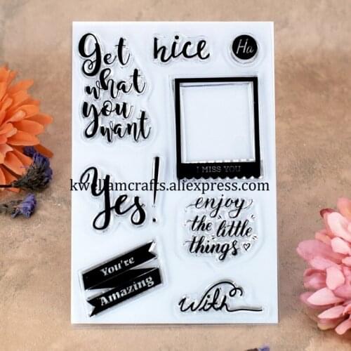 Get what you want nice You're Amazing Scrapbook DIY photo cards rubber stamp clear stamp transparent stamp 10x15cm KW7102438