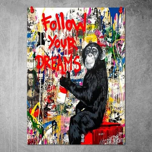 Drawing Monkey Art Painting Poster and Prints Canvas Wall Pictures for Living Room Home Decor No Frame