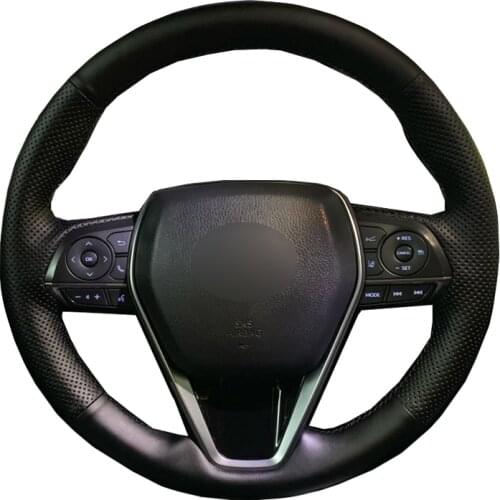 Hand Sewing Car Steering Wheel Cover Wrap Leather Suede Volant For For Toyota Corolla RAV4 2019 2020 2021 Camry 2018-2021 Avalon