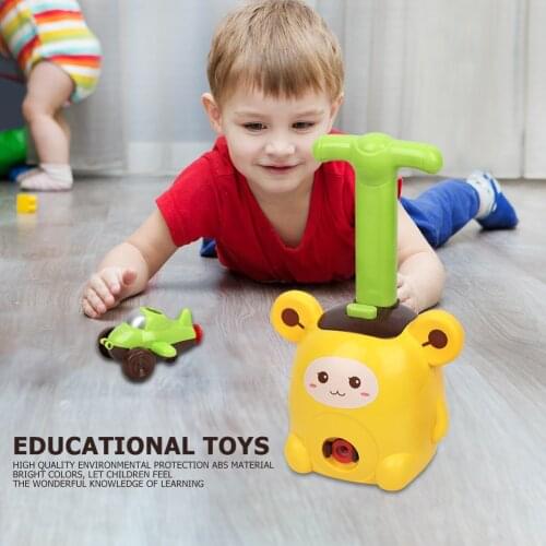 Manual Air Pressure Power Balloon Tower Air Inertial Power Balloon Car Kids Toys Children Portable Interactive Present