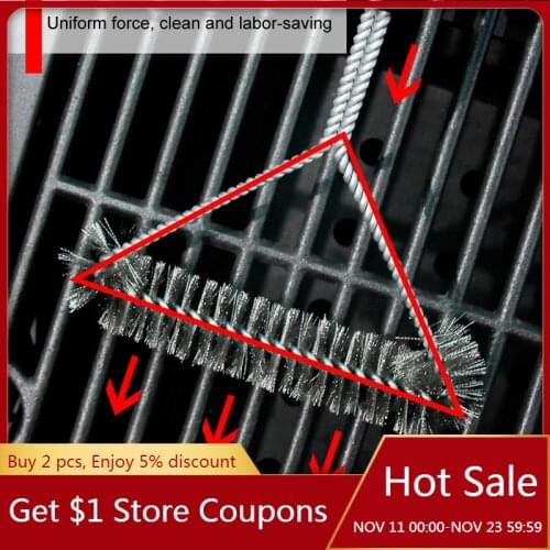 BBQ Brush Clean Tool Grill Accessories Stainless Steel Bristles Non-stick Cleaning Brushes Barbecue Accessories Barbecue Grills