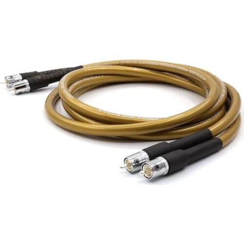 Yter Hexlink golden 5-C audio RCA cable interconnect cable with Silver plated RCA Jack connector