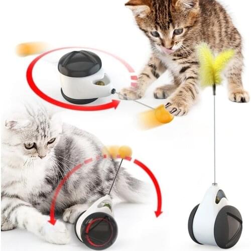 Tumbler Swing Toys for Cats Kitten Interactive Balance Car Cat Chasing Toy With Catnip Funny Pet Products for Dropshipping