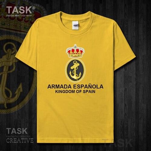 Navy Kingdom of Spain Espana ESP Spanish Spaniard country Short sleeve new Tops t shirt mens Military Tactical Army summer 01