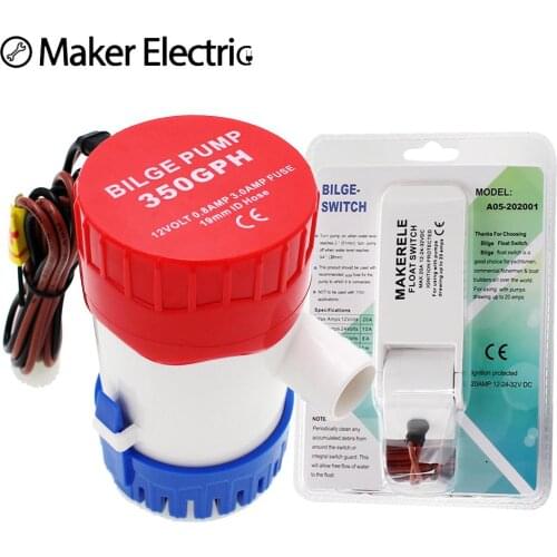 Bilge pump 350GPH Universal Car RV Water Pumps 12V Submersible Boat Marine Bilge Equipment with Bilge Pump Float Switch Hot sale