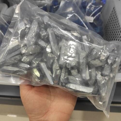 A pack Aura angel quartz wand natural flame silver electroplating crystal point specimen Polished Healing