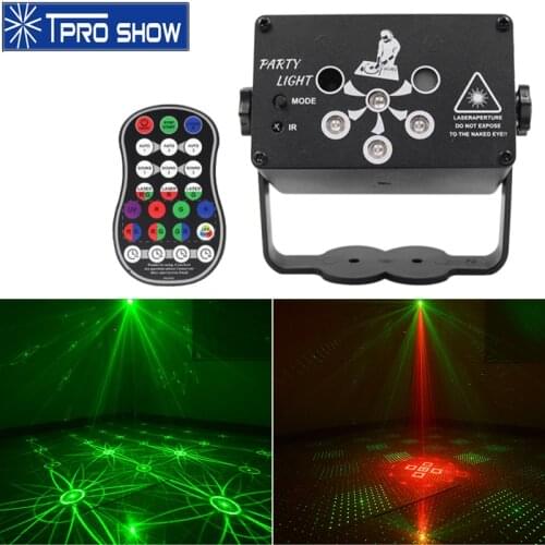 Party Laser Projector UV Disco Light Sound Control USB Remote Lazer Lights Star Stage Lighting Effect Strobe Lamp For Home Disco
