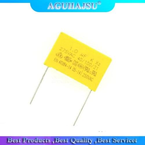 10pcs X2 Safety capacitor 22.5mm 275VAC 275V 0.22UF 0.33UF 0.47UF 0.56UF 0.68UF 0.82UF 1UF 1.2UF 1.5UF 2.2UF Polypropylene film