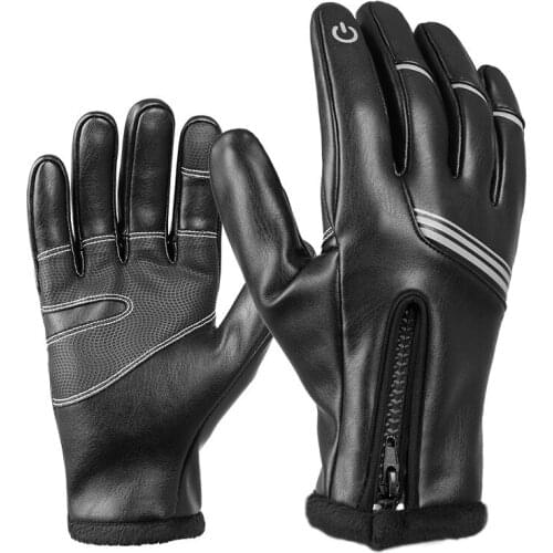 Touchscreen Winter Motorcycle Leather Gloves Men Cycling Bicycle Bike Ski Outdoor Camping Hiking Glove Sports Full Finger
