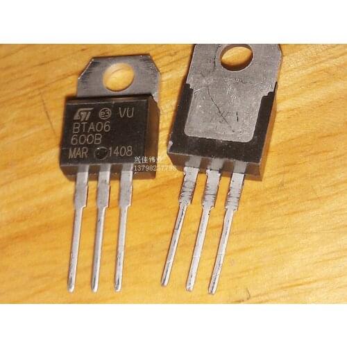 10PCS New BTA06-600B triac switch 6A 600V TO-220