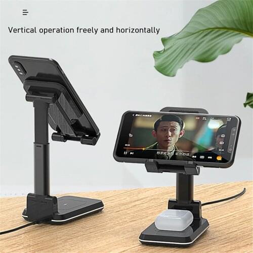 10W Wireless Charger Stand Telescopic Desktop Phone Bracket Qi Wireless Charging Cell Phone Holder for iPhone Xiaomi Samsung
