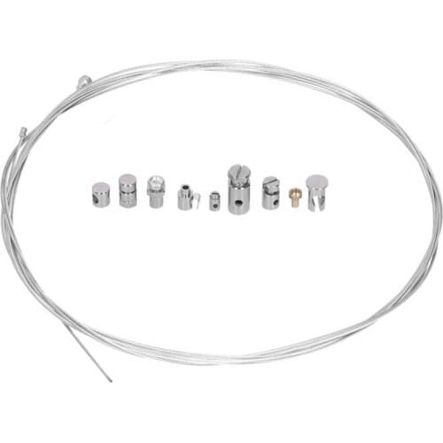 2 Meters Motorcycles Motorbike Steel Brake Throttle Cable with 9pcs Repair Nipples Accessories Kit Universal