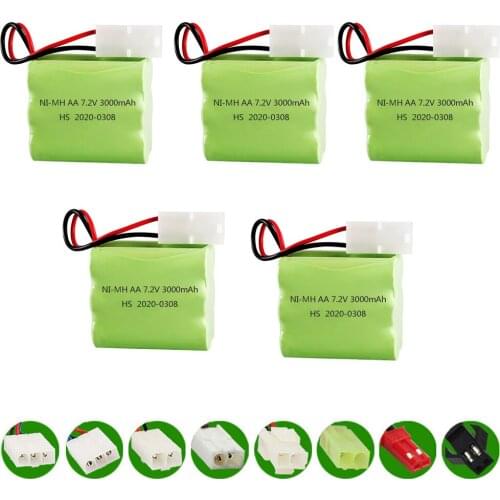 Upgrade 7.2V 3000mAh NiMH Battery group For Rc toys Cars Tanks Boats Guns AA 2800mAh 7.2v Battery For RC Boats parts 5PCS