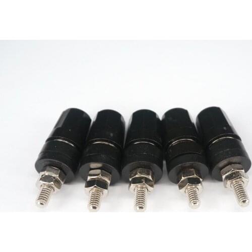 5pcs Black 4mm Banana Binding Post Panel Socket M4 Thread Terminal Jack BS4825