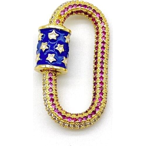 5pcs/lot Jewelry Accessory Maker Fuchsia CZ DIY Toggle Clasps