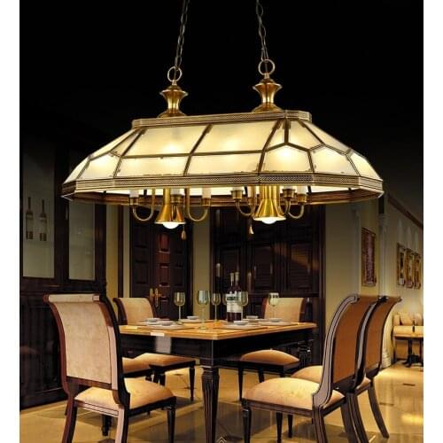 Free Shipping Nordic Luxury LED Copper Chandelier lights Brass Pendant Chandelier Lights European Luxurious Glass Pendant Lamp