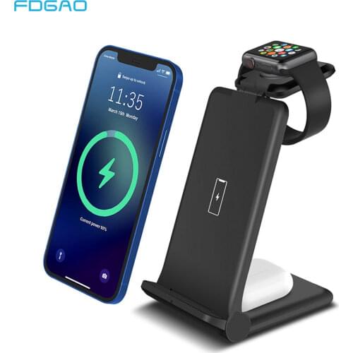 30W Qi Wireless Charger Foldable Stand Fast Charging Pad Dock Station For iPhone 12 11 XS XR X 8 Airpods Pro Samsung S21 S20 S10