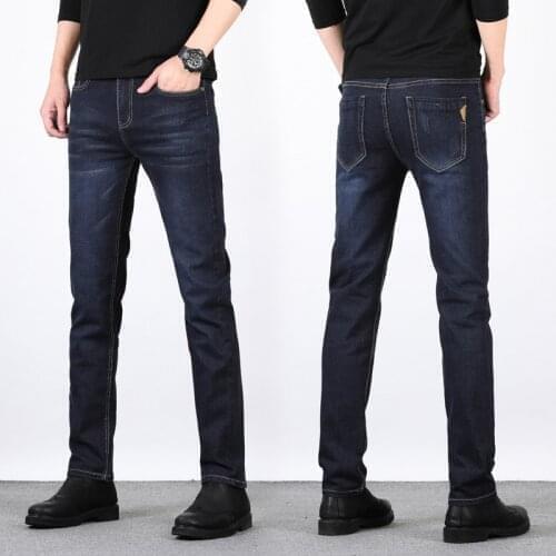 Trousers Male Brand 2021 New Mens Slim Elastic Jeans Fashion Leisure Classic Style Skinny Jeans Denim Pants