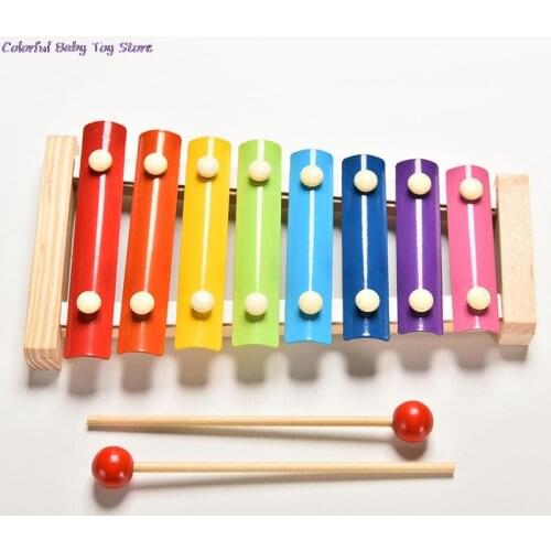 Learning&Education Wooden Xylophone For Children Kid Musical Toys Xylophone Wisdom Juguetes 8-Note Music Instrument