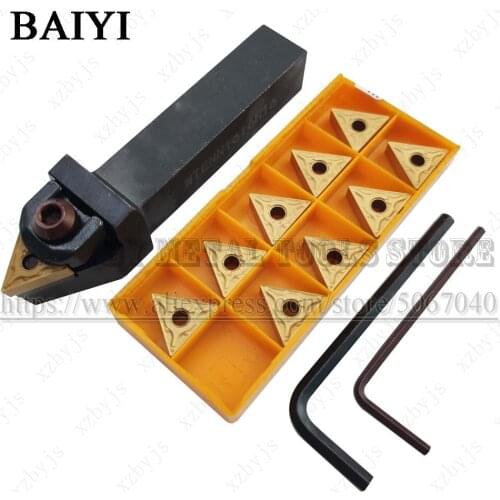 MTJNR1616H16 Lathe External Turning Tool Holder +10PCS TNMG160404-MA US735 carbide turning inserts Tools