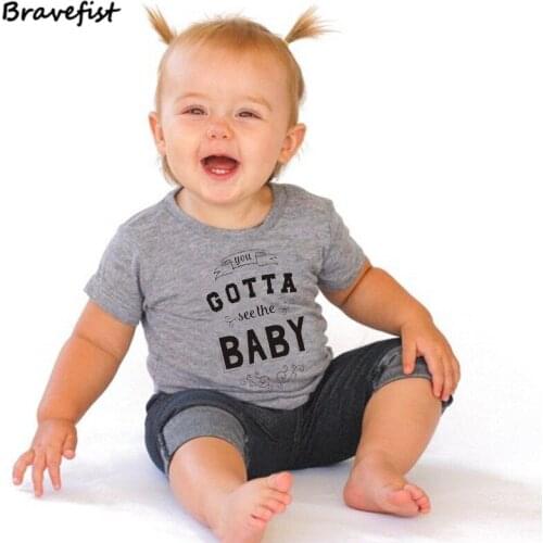 Gray 0-24Months Gotta Baby Bodysuits Summer Boys Girls Clothing Short Sleeve Summer Infant Jumpsuits Round Neck Outfits Outwear