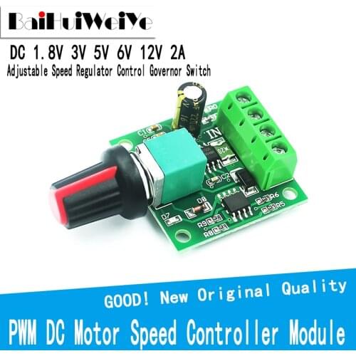 2pcs/LOT DC 1.8V 3V 5V 6V 12V 2A PWM Motor Speed Controller Low Voltage Motor Speed Controller PWM Adjustable Drive Module