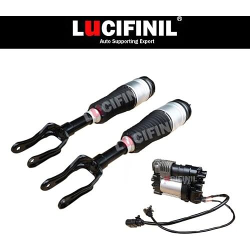 LuCIFINIL 2ps Front Air Ride + 1pc Air Suspension Air Compressor Air Spring Fit Jeep Grand Cherokee 68059904AD 68204387