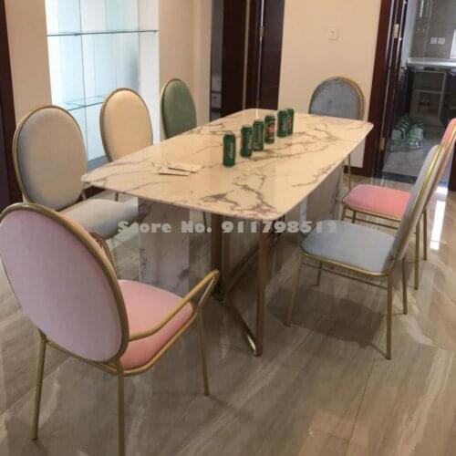 Nordic metal backrest dining chair home ins casual single chair modern minimalist dressing princess chair makeup chair