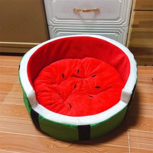 Cute Watermelon Modeling Kennel Dog Bed Cat Bed Mat Sofa Soft Pet Pad Pet Bed Removable Pillow Small Medium Dogs Beds & Sofas