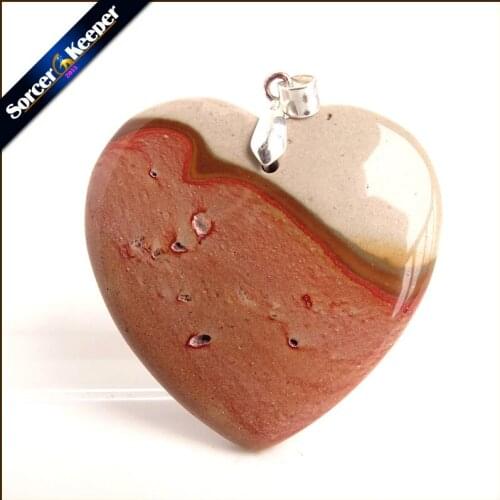 Fashion Heart Natural Picasso Jaspers Pendant Beads Diy Semiprecious Gem Stone Jewelry Necklace Jewelry Making ZS672