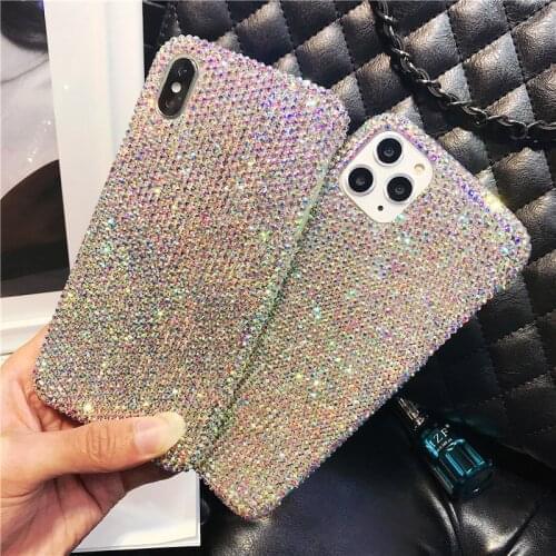 Fashion DIY Full Bling Crystal Diamond Case Cover For Samsung Galaxy Z Flip Z Fold 2 W21 5G Luxury Shiny DIY Handmade Phone Case