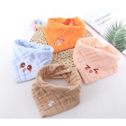 Muslin Baby Bibs Girls Boys Baby Cloth Babador Animal Print Baby Bandana Bibs Bebe Smock Burp Cloths Accessory Infant Baby Stuff