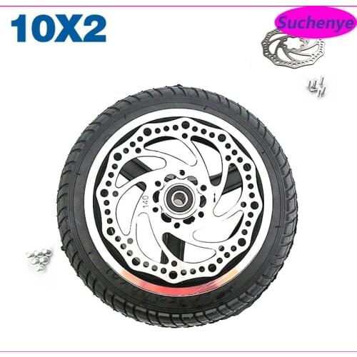 10 Inch 10x2 Inflatable Wheel Tire 10x2-6.1 Thickening Inner Outer Tyre with Alloy Rim for Xiaomi Mijia M365 Electric Scooter