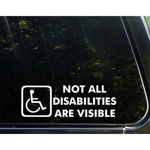 Not All Disabilities Are Visible (9" x 3") Die Cut Decal Bumper Sticker For Windows