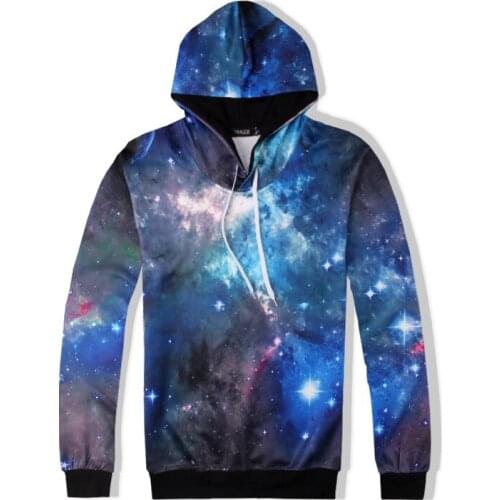 New mens sweatershirt European and American starry sky mens sports universe Galaxy 3D printed pullover hoodies
